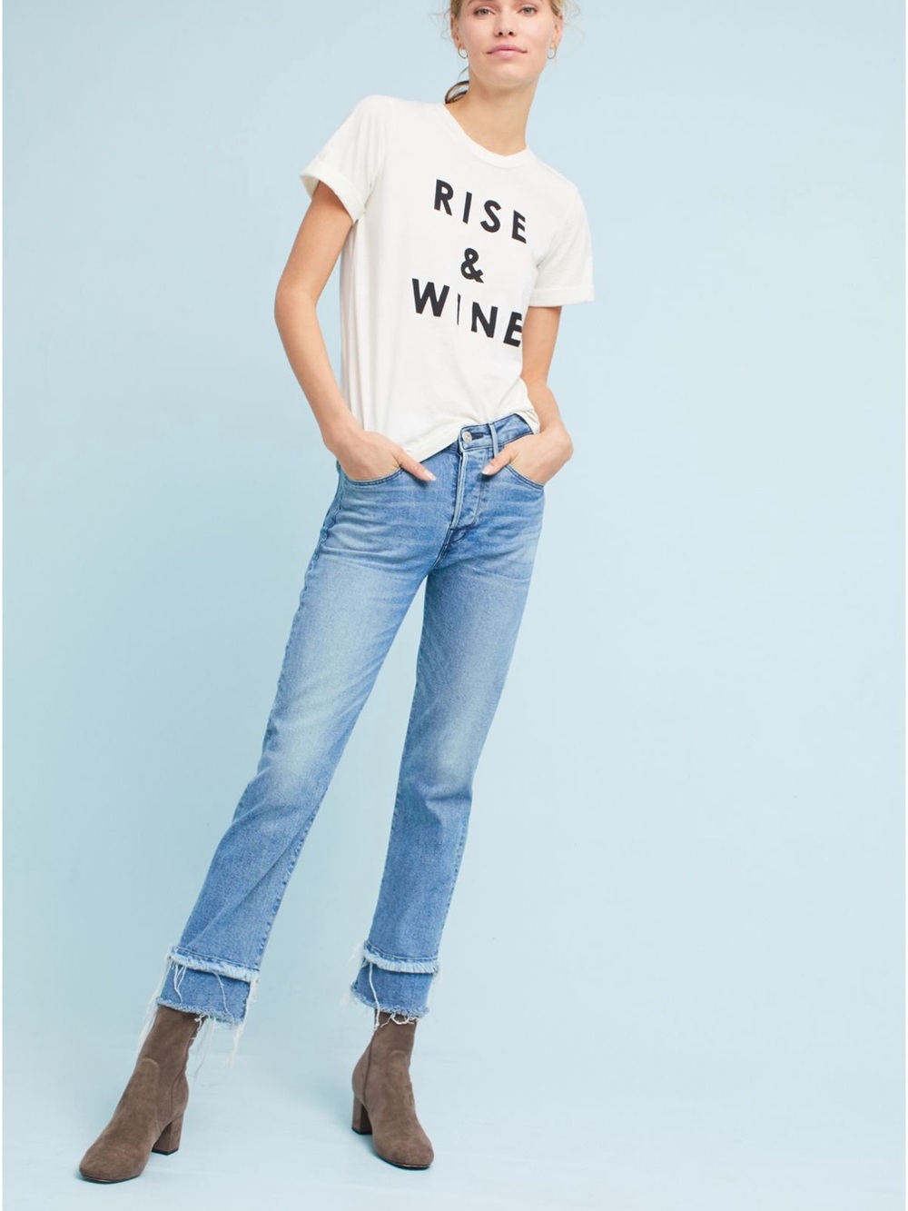 Sol Angeles Rise & Wine Tshirt with cuffed sleeve XS